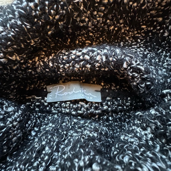 Made in France Marled Black/White Turtleneck Sweater size S/M Paris pricefirm - Picture 8 of 9